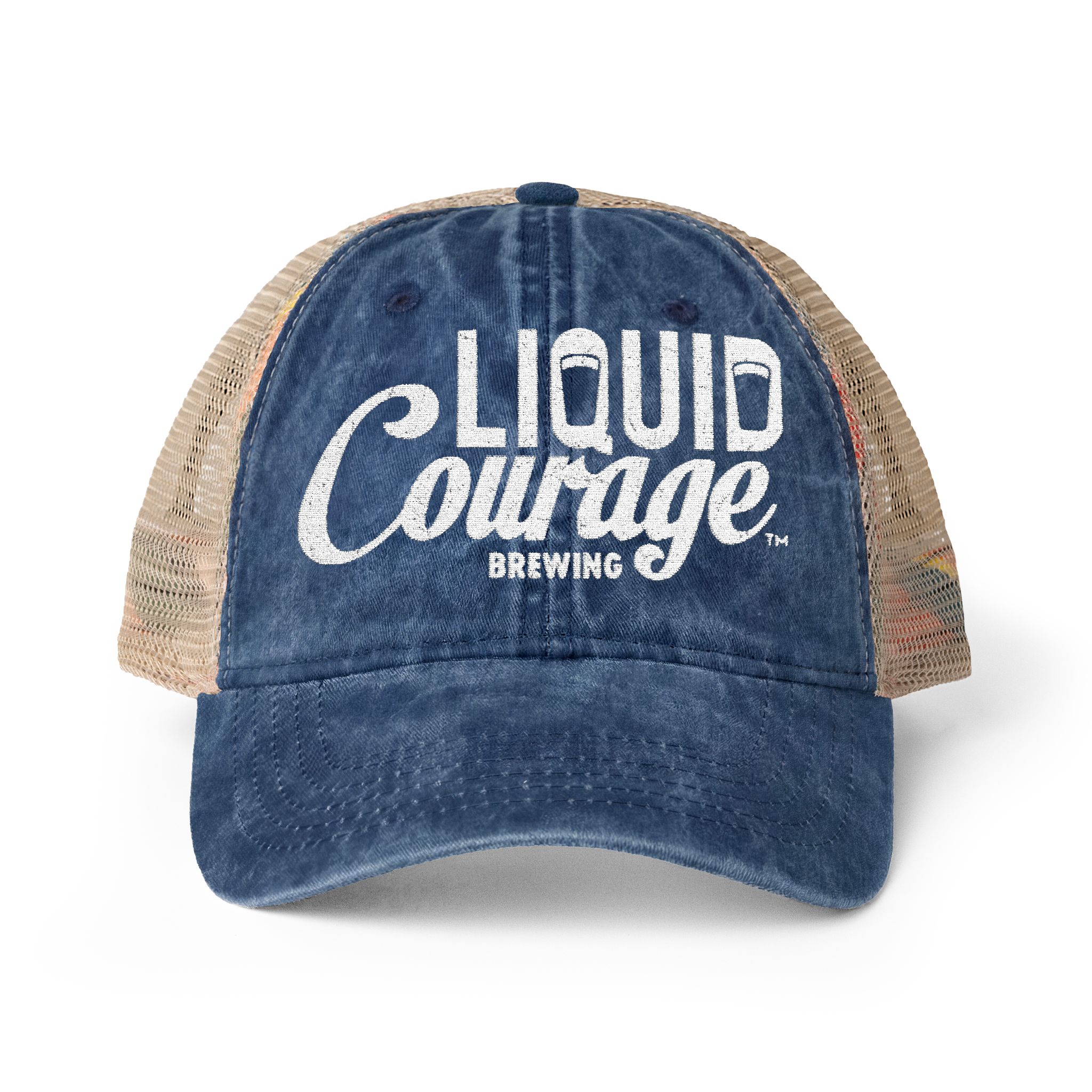 women's mesh-back cap Navy / Stripes front