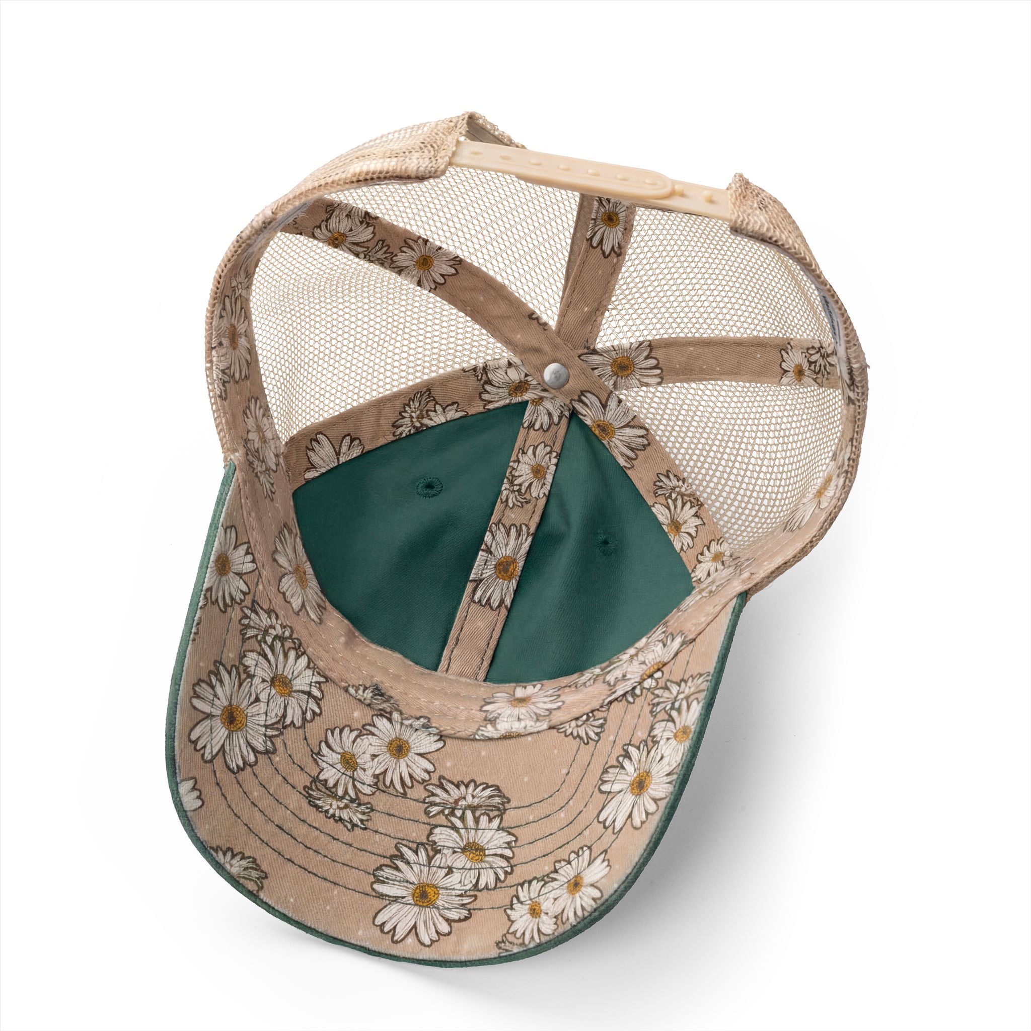 women's mesh-back cap Jade/ Daisy / Khaki underneath