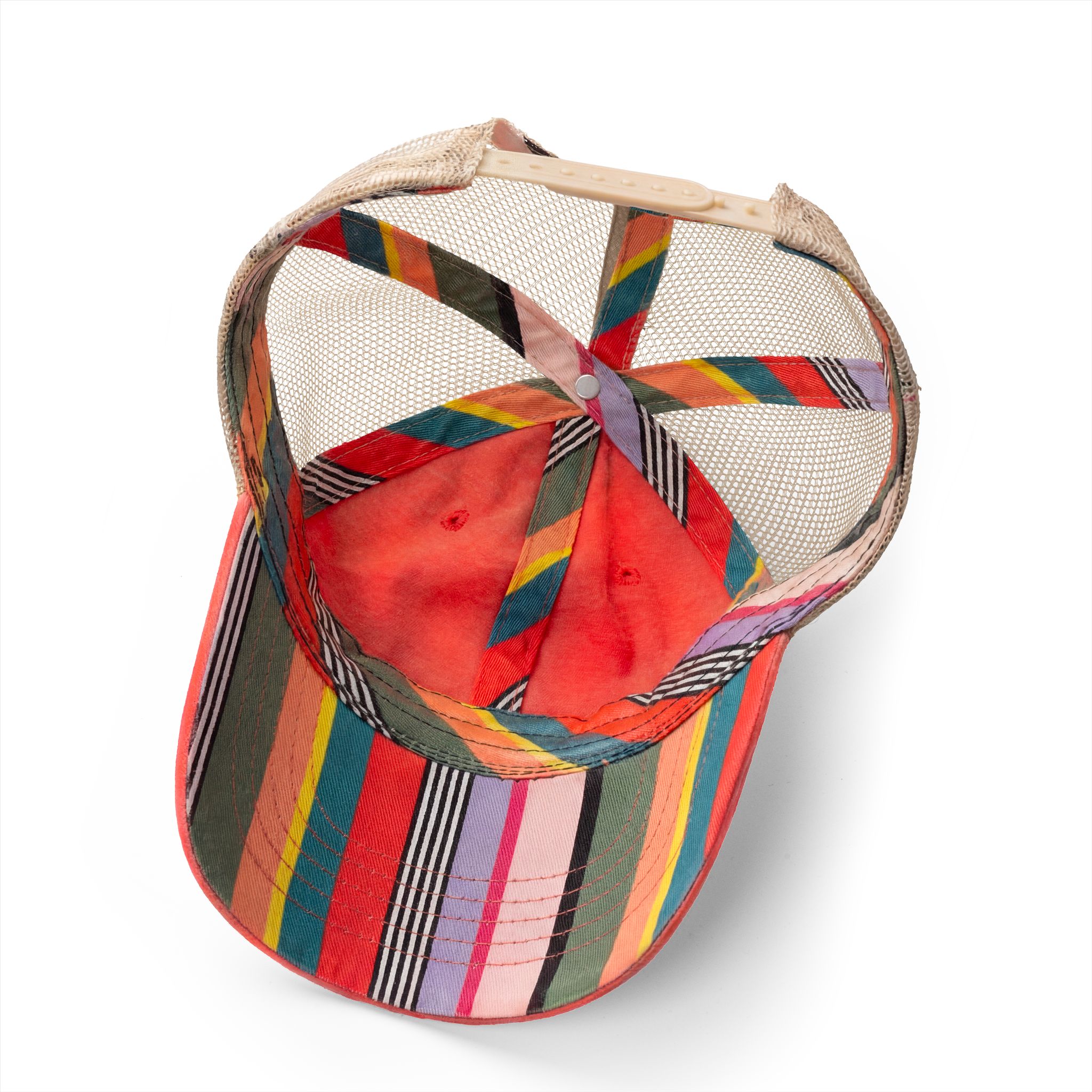 women's mesh-back cap Sherbet / Stripes underneath