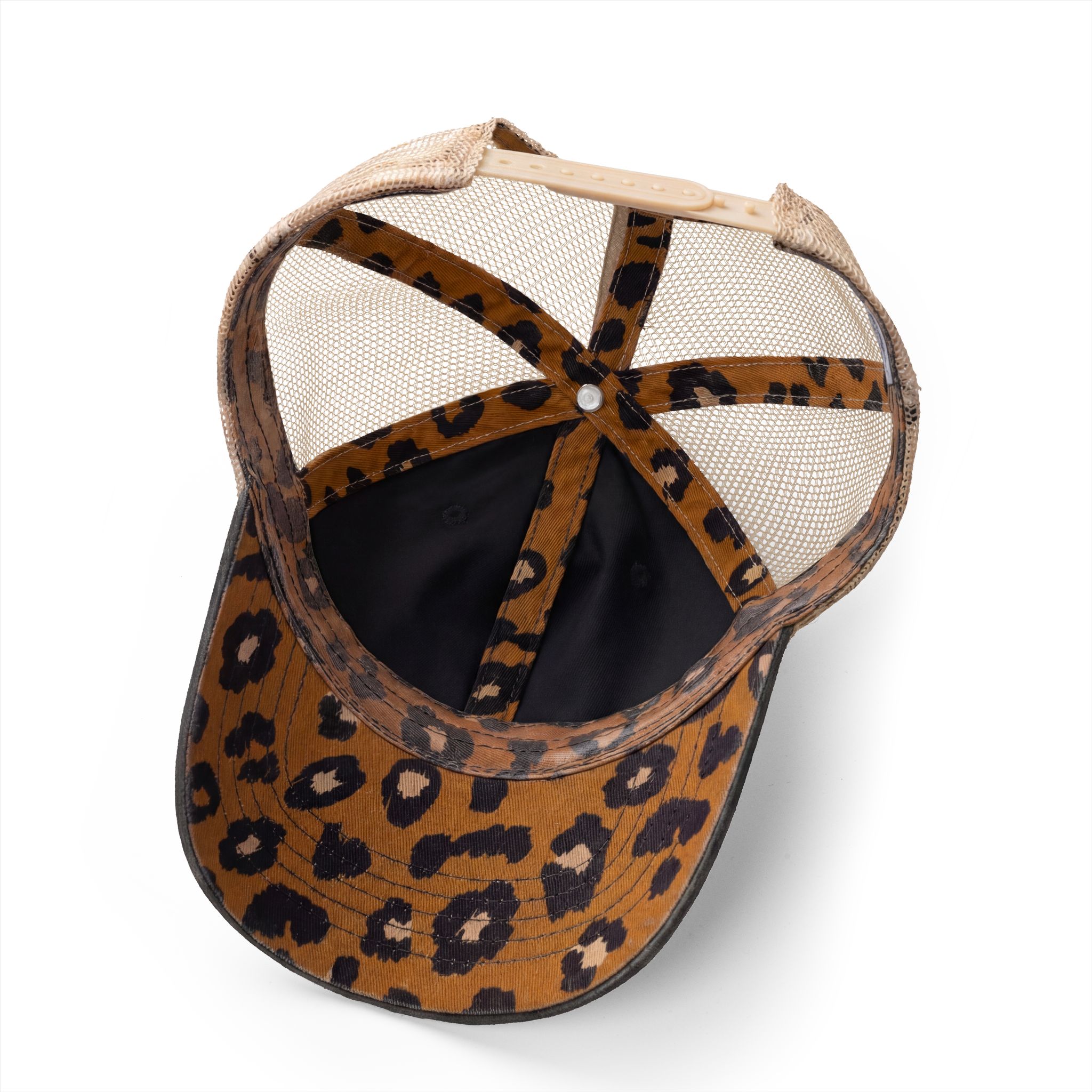 women's mesh-back cap Black / Leopard underneath