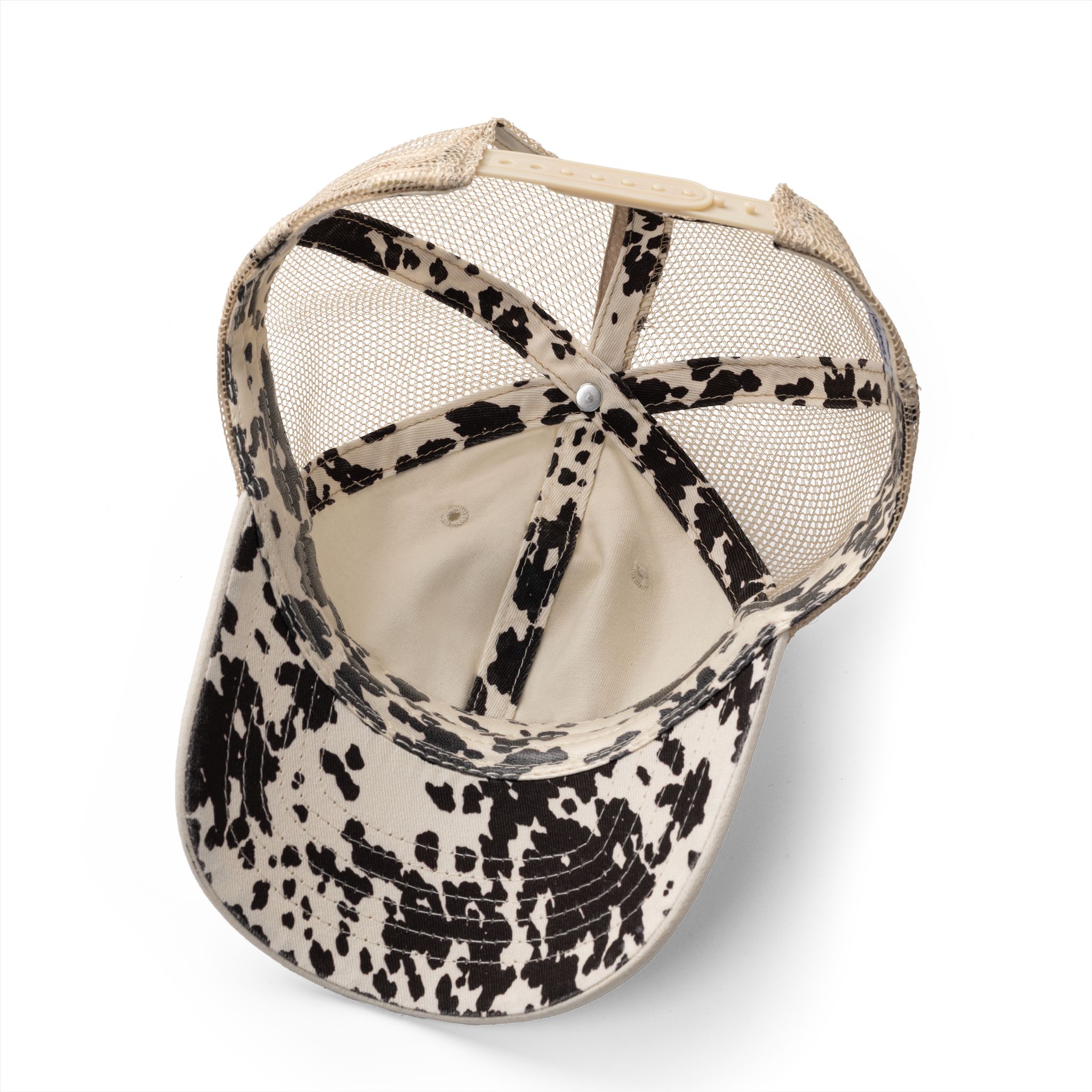 women's mesh-back cap Vanilla / Longhorn / Khaki underneath